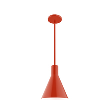 Montclair Light Works STG416-26 - 8" Jerome Stem Hung Pendant, Vermillion