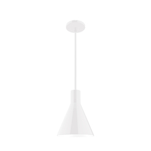 Montclair Light Works STG416-44 - 8" Jerome Stem Hung Pendant, White