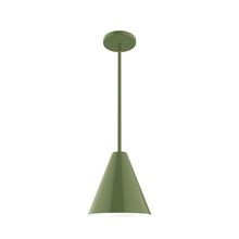 Montclair Light Works STG420-22 - 8" Jynx Stem Hung Pendant, Fern Green
