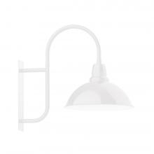  WMF109-44-W18-L13 - 18" Cafe shade LED Wall Mount sconce with wire grill, White