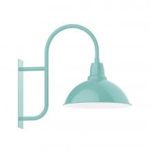  WMF109-48-W18-L13 - 18" Cafe shade LED Wall Mount sconce with wire grill, Sea Green