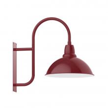  WMF109-55-W18-L13 - 18" Cafe shade LED Wall Mount sconce with wire grill, Barn Red