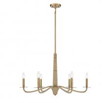  1-1824-6-320 - Cannon 6-Light Chandelier in Warm Brass and Rope
