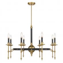 Savoy House 1-9512-8-143 - Consulate 8-Light Chandelier in Matte Black and Warm Brass