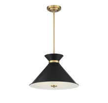  7-2416-3-143 - Lamar 3-Light Pendant in Matte Black with Warm Brass Accents