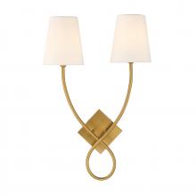  9-4928-2-322 - Barclay 2-Light Wall Sconce in Warm Brass