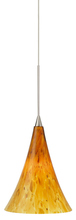  PD165AMSNX3M - Pendant Belle Amber Satin Nickel GY6.35 Xenon 35W Monopoint Canopy