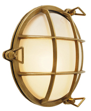  WO850BRMB6 - Outdoor Wall Tortuga Round Brass Medium Base Incandescent 60W