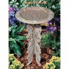  00163 - BUTTERFLY BIRDBATH & PEDESTAL COPPER VERDI