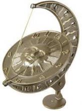  01271 - SUN AND MOON SUNDIAL FRENCH BRONZE