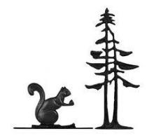 Whitehall 65530 - 30" SQUIRREL & PINES WEATHERVANE ROOFTOP BLACK