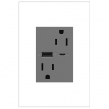  ARTRUSB156ACM4 - adorne® 15A Tamper-Resistant Ultra-Fast USB Type-A/C Outlet, Magnesium