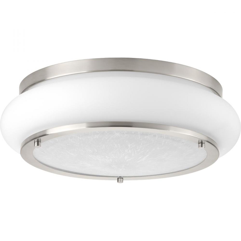 One-Light 15&#34; LED Opal-Linen Flush Mount