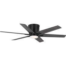  P250099-31M-30 - Bexar Collection 54 in. Six Blade Matte Black Modern Farmhouse Ceiling Fan with Integrated LED Light