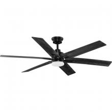  P250103-31M-CS - Dallam Collection 60 in. Six-Blade Matte Black Transitional Ceiling Fan with Integrated CCT-LED Ligh