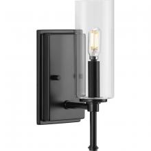  P300356-31M - Elara Collection One-Light New Traditional Matte Black Clear Glass Bath Vanity Light