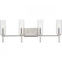  P300359-009 - Elara Collection Four-Light New Traditional Brushed Nickel Clear Glass Bath Vanity Light