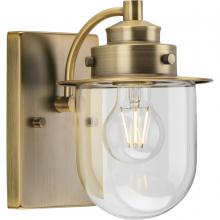  P300434-163 - Northlake Collection One-Light Vintage Brass Clear Glass Transitional Bath Light