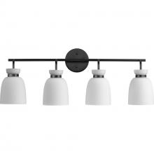  P300487-31M - Lexie Collection Four-Light Matte Black Contemporary Vanity Light