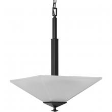  P500126-31M - Clifton Heights Collection Two-Light Modern Farmhouse Matte Black Etched Glass Inverted Pendant Ligh