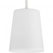  P500429-104 - Clarion Collection One-Light Polished Nickel Etched White Transitional Pendant