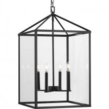  P500441-31M - Hilllcrest Collection Four-Light Matte Black Transitional Hall & Foyer Light