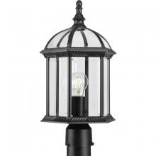  P540099-031 - Dillard Collection One-Light Traditional Textured Black Clear Glass Outdoor Post Light