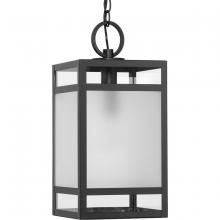  P550135-31M - Parrish Collection One-Light Clear and Etched Glass Modern Craftsman Outdoor Hanging Lantern