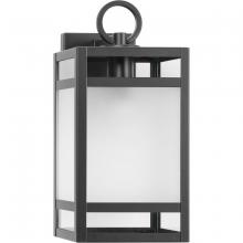  P560342-31M - Parrish Collection One-Light Clear and Etched Glass Modern Craftsman Outdoor Medium Wall Lantern