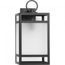  P560343-31M - Parrish Collection One-Light Clear and Etched Glass Modern Craftsman Outdoor Large Wall Lantern