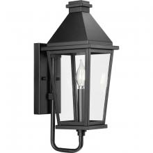  P560344-031 - Richmond Hill Collection One-Light Textured Black Clear Glass Modern Farmhouse Outdoor Small Wall La