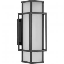  P560356-31M - Unison Collection Two-Light Matte Black Etched Seeded Glass Contemporary Wall Lantern