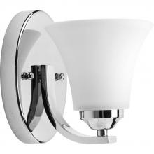  P2008-15 - Adorn Collection One-Light Polished Chrome Etched Glass Traditional Bath Vanity Light