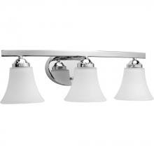  P2010-15 - Adorn Collection Three-Light Polished Chrome Etched Glass Traditional Bath Vanity Light