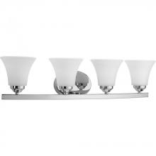 P2011-15 - Adorn Collection Four-Light Polished Chrome Etched Glass Traditional Bath Vanity Light