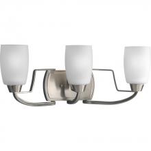  P2796-09 - Wisten Collection Three-Light Brushed Nickel Etched Glass Modern Bath Vanity Light