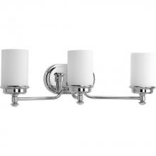  P300014-015 - Glide Collection Three-Light Polished Chrome Etched Opal Glass Coastal Bath Vanity Light