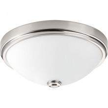  P350006-009-30 - One-Light 13" LED Linen Glass Flush Mount