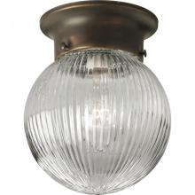  P3599-20 - One-Light Glass Globe 6-3/8" Close-to-Ceiling
