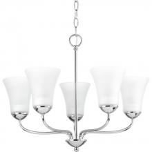  P4770-15 - Classic Collection Five-Light Polished Chrome Etched Glass Traditional Chandelier Light