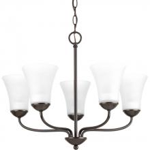  P4770-20 - Classic Collection Five-Light Antique Bronze Etched Glass Traditional Chandelier Light