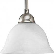  P5068-09 - Avalon Collection One-Light Brushed Nickel Alabaster Glass Traditional Mini-Pendant Light