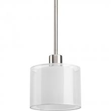 P5110-09 - Invite Collection One-Light Brushed Nickel White Mylar Shade New Traditional Mini-Pendant Light