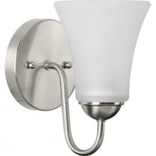  P300233-009 - Classic Collection One-Light Brushed Nickel Etched Glass Traditional Bath Vanity Light