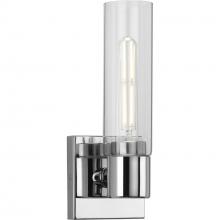  P300299-015 - Clarion Collection One-Light Polished Chrome and Clear Glass Modern Style Bath Vanity Wall Light