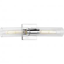  P300300-015 - Clarion Collection Two-Light Polished Chrome and Clear Glass Modern Style Bath Vanity Wall Light