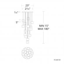  PD-68915R-BK - Banded Chandelier Light