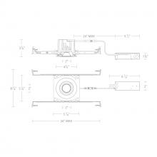  R3BRAN-FWD-WT - Ocular 3.0 Dim-to-Warm Round Adjustable Trim and Remodel Housing with New Construction Frame-In Ki