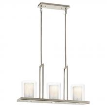  42547OZ - Triad 31.25" 6 Light Linear Chandelier with Uplights and Downlights and Clear Glass Outer and Ve