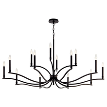  52698BK - Malene 52.75 Inch 14 Light 2-Tier Chandelier in Black